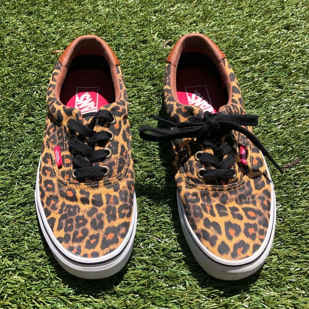 Cheetah print vans with leather cuff!
